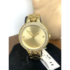Coach Women's Watch 14504125 Chelsea Quartz Gemmed Gold Stainless Steel 32mm